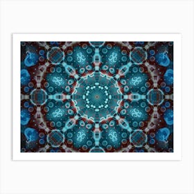 Blue Mandala Blue Abstraction Art Print