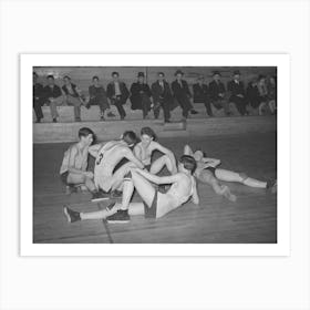 Basketball Players Resting Between Periods, Eufaula, Oklahoma By Russell Lee Art Print
