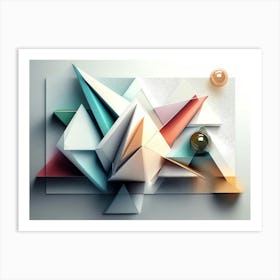 3d Triangles Abstract Art Print