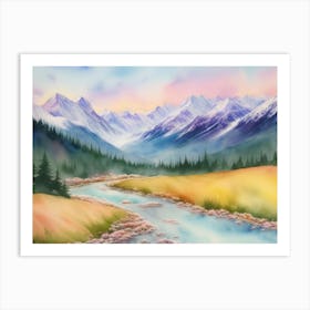 Mountain Majesty in Winter's Grip 6 Art Print