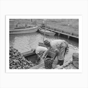 Untitled Photo, Possibly Related To Dumping Oysters Into Sacks From Wire Baskets, Olga, Louisiana By Russell Lee Art Print