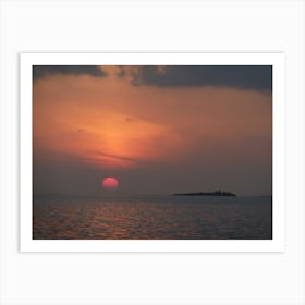 Sunset Over The Sea, Maldives | Seascape Photography Art Print Art Print