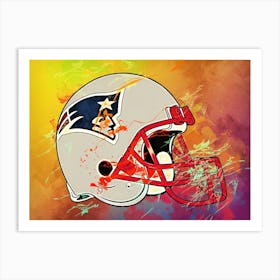 New England Patriots Helmet Abstract Art Print