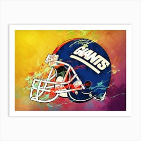 New York Giants Helmet Abstract Art Print