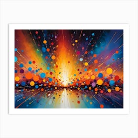 Colorful Abstract Art With Exploding Shapes, Bright Colors, And A Radiating Glow, Resembling A Celebration Of Light And Energy Art Print