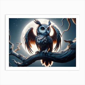 Dragon-Owl Fantasy Art Print