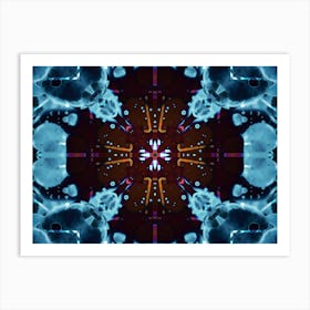 Watercolor Abstraction Dark Blue Star 1 Art Print