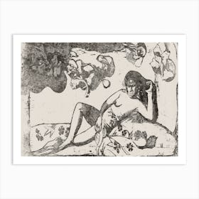 Woman With Mangos Tired, From The Suite Of Late Woodblock Prints, Paul Gauguin Art Print