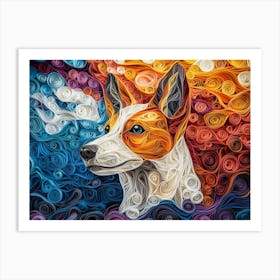 Basenji Paper Quilling Portrait Art Print