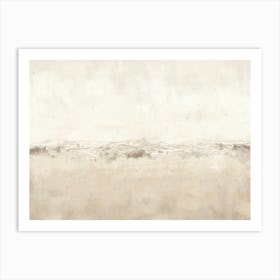 Beige Minimal Abstract Landscape Art Print