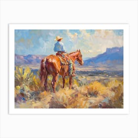 Cowboy In Sonoran Desert Arizona 2 Art Print
