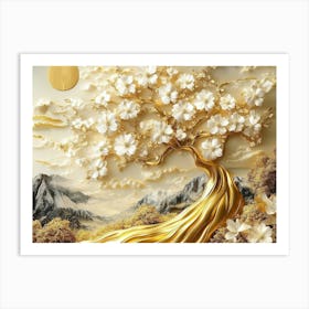 Gold Tree 2 Art Print