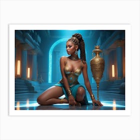 Beautiful And Sexy African American Princess 9 Art Print