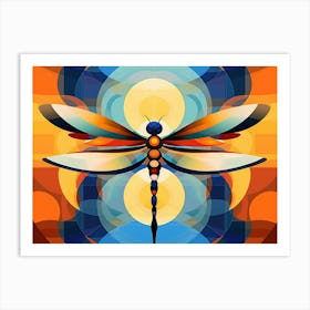 Dragonfly Geometric Wandering Gilder 1 Art Print