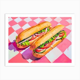 Bahn Mi Pink Checkerboard 3 Art Print