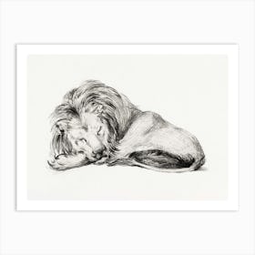Lying Lion, Jean Bernard Art Print
