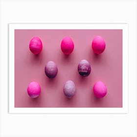 Easter Eggs On Pink Background 5 Art Print