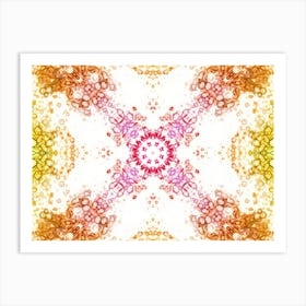 Orange Flower Pattern Art Print