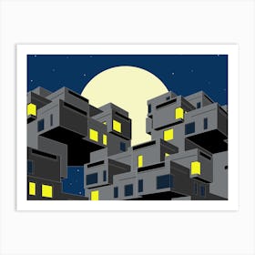 Habitat 67, Canada, Nightime Art Print