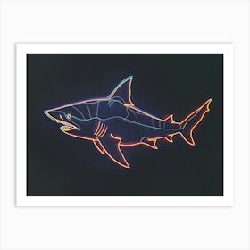 Neon Blue Common Thresher Shark 4 Art Print