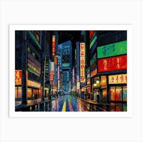 Rainy Night In Tokyo 3 Art Print