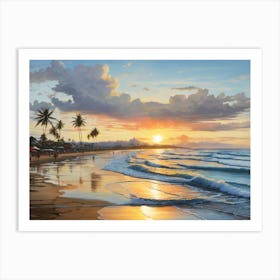 Sunset On The Beach Art Print