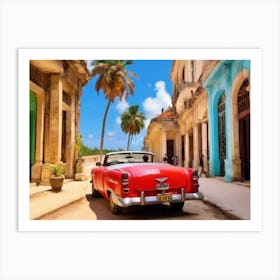 Classic Car In Cuba Art Print