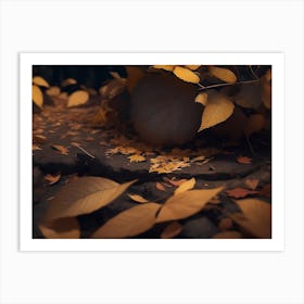 Path Covered In Fallen Leaves Art Print