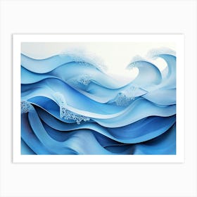 Blue Sea Waves Art Print