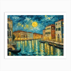 Starry Night In Venice Art Print