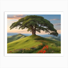 Capture the beauty of expansive green fields, forests, or meadows, emphasizing the vibrant colors of nature. Art Print