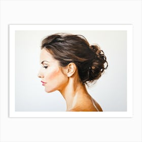 Side Profile Of Beautiful Woman Oil Painting 15 Art Print