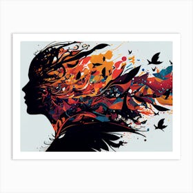 Silhouette Of A Woman Art Print