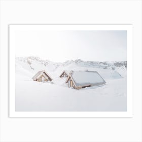 Snowed In Cabins Art Print