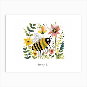 Little Floral Honey Bee 1 Poster Art Print