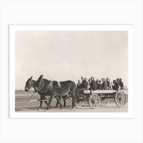 Carrying Children Home From School By Wagon And Mules Near Transylvania Project, Louisiana By Russell Lee Art Print