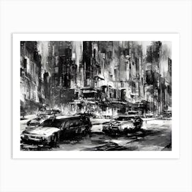 Black And White Cityscape 1 Art Print