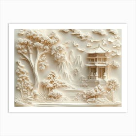 Beautiful Chinese Landscape 3d 5 Art Print