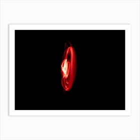 Glowing Abstract Curved Red Lines Art Print