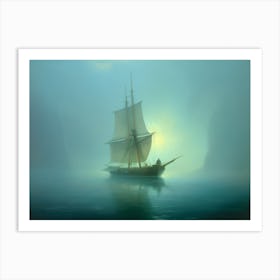 Sailing Ship In The Fog 1 Art Print