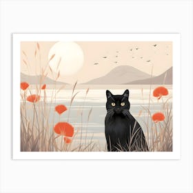 Modern Japandi Cat 1 Art Print