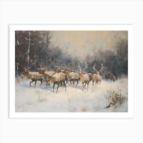 Elk Herd Art Print