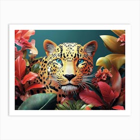 Leopard In The Jungle 3 Art Print