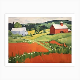 Red Barn - expressionism Art Print