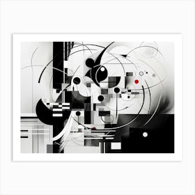 Symbiosis Abstract Black And White 2 Art Print