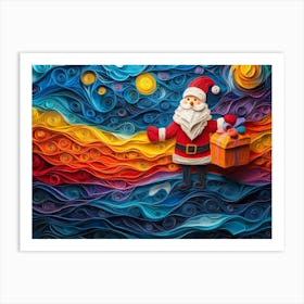 Paper Quilling Santa Claus II Art Print