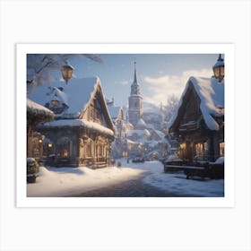 Winter Village Art Print