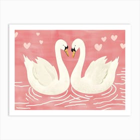 Swans In Love 1 Art Print