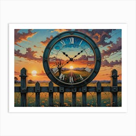 Sunset Clock Poster