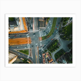 Milan City Urban Elegance: Top-Down View Photo Poster Art Print